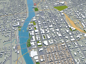columbus city georgia usa 50km 3D Model