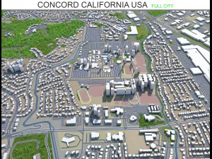 Concord City California Stati Uniti 20 km Modello 3D