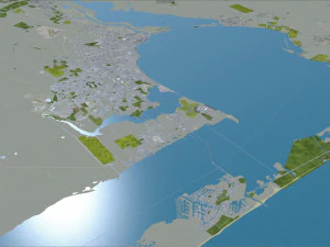 corpus christi city texas usa 80km 3D Model