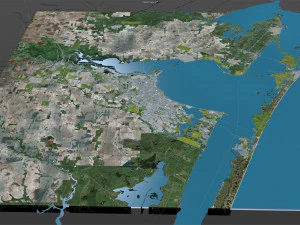 corpus christi city texas usa 80km 3D Model