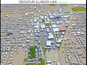 decatur illinois city usa 40km Modello 3D