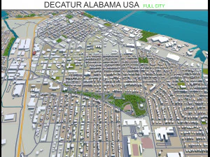 cidade decatur Alabama EUA 30 km Modelo 3D