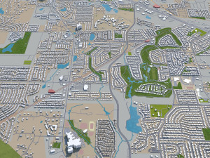 denton city texas usa 40km 3D 模型