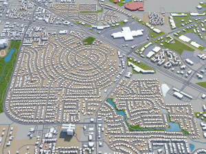 denton city texas usa 40km 3D 模型