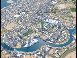 Dubai business bay city uae 10km 3D Model
