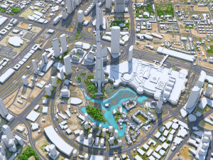 Dubai business bay city uae 10km 3D Model