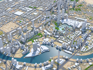 Dubai business bay city uae 10km 3D Model