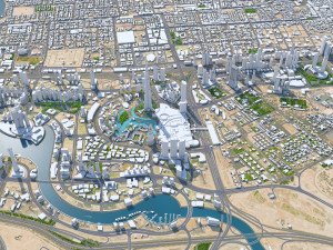 Dubai business bay city uae 10km 3D Model