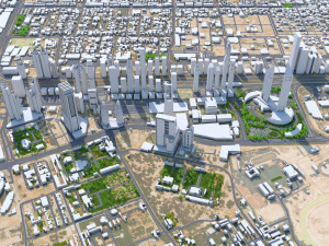 Dubai business bay city uae 10km 3D Model