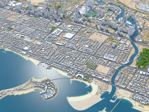 Dubai business bay city uae 10km 3D Model