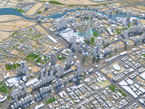 Dubai business bay city uae 10km 3D Model