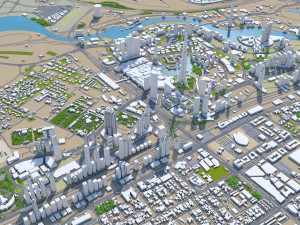 Dubai business bay city uae 10km 3D Model