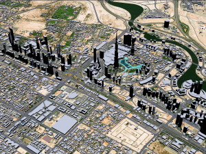 Dubai business bay city uae 10km 3D Model
