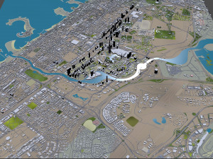 Dubai business bay city uae 10km 3D Model