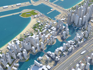 Dubai marina city uae 10km 3D 모델