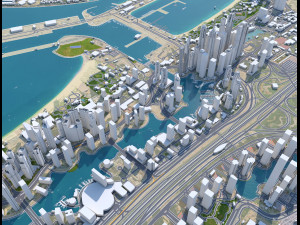 Dubai marina city uae 10km Model 3D