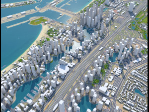 Dubai marina city uae 10km Model 3D