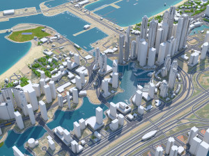 Dubai marina city uae 10km Model 3D