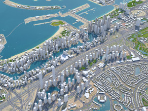 Dubai marina city uae 10km Model 3D