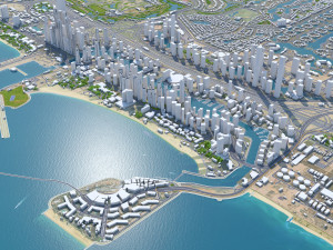 Dubai marina city uae 10km Model 3D