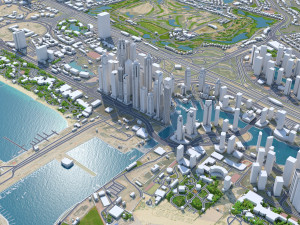 Dubai marina city uae 10km Model 3D