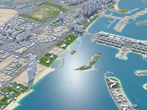 Dubai marina city uae 10km Model 3D