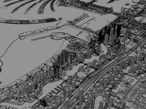 Dubai marina city uae 10km Model 3D