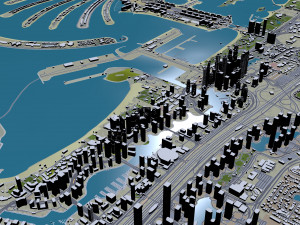 Dubai marina city uae 10km Model 3D