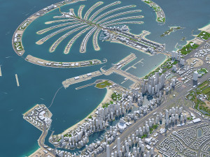 Dubai city united arab emirates 80km Modello 3D