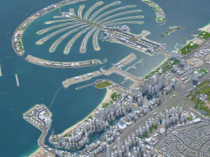 Cidade de Dubai Emirados &Aacute;rabes Unidos 80 km Modelo 3D