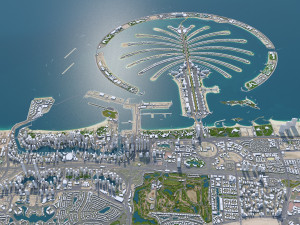 Dubai city united arab emirates 80km Modello 3D