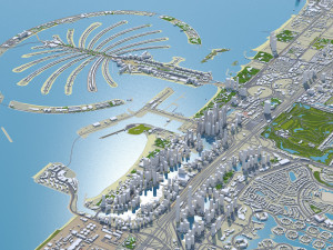 Dubai city united arab emirates 80km Modello 3D
