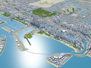Dubai city united arab emirates 80km Modello 3D