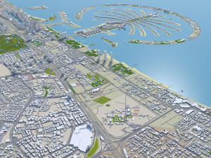 Dubai city united arab emirates 80km Modello 3D