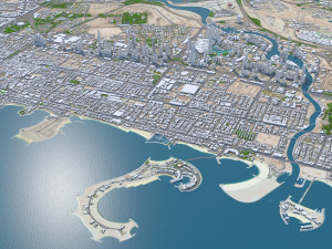 Dubai city united arab emirates 80km Modello 3D