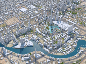 Dubai city united arab emirates 80km Modello 3D