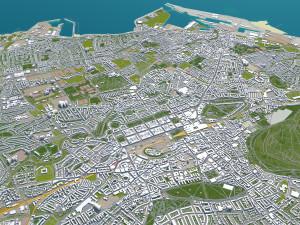 edinburgh city scotland uk 50km 3D Model