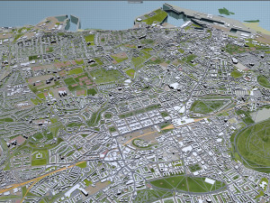 edinburgh city scotland uk 50km 3D Model