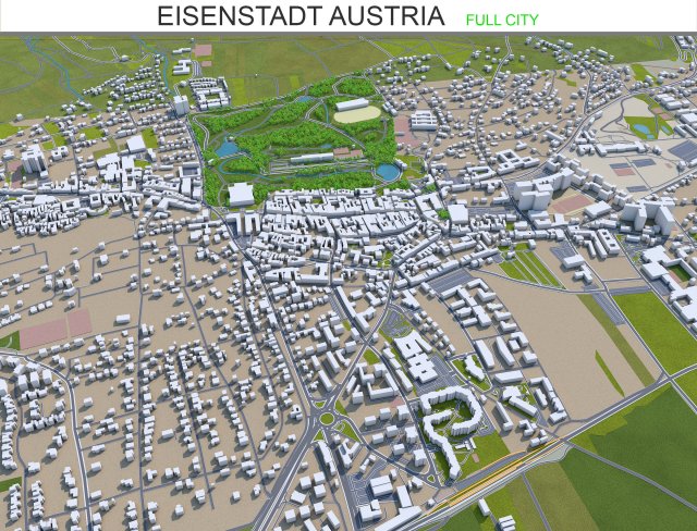 eisenstadt city austria 15km Modello 3D .c4d .max .obj .3ds .fbx .stl .blend 