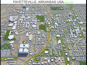 fayetteville city arkansas usa 30km Modello 3D