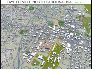 fayetteville city north carolina usa 50km 3D Model