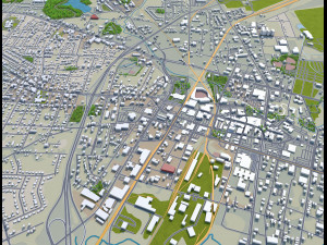 fayetteville city north carolina usa 50km 3D Model