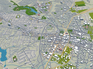 fayetteville city north carolina usa 50km 3D Model