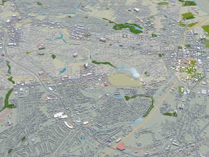 fayetteville city north carolina usa 50km 3D Model