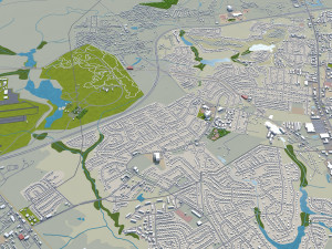 fayetteville city north carolina usa 50km 3D Model