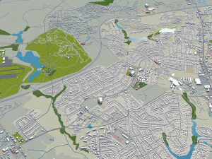 fayetteville city north carolina usa 50km 3D Model