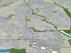 fayetteville city north carolina usa 50km 3D Model