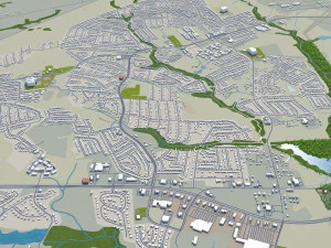 fayetteville city north carolina usa 50km 3D Model