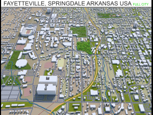 fayetteville city springdale rogers arkansas usa 80km 3D Model