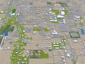 cidade de fayetteville springdale rogers arkansas eua 80 km Modelo 3D